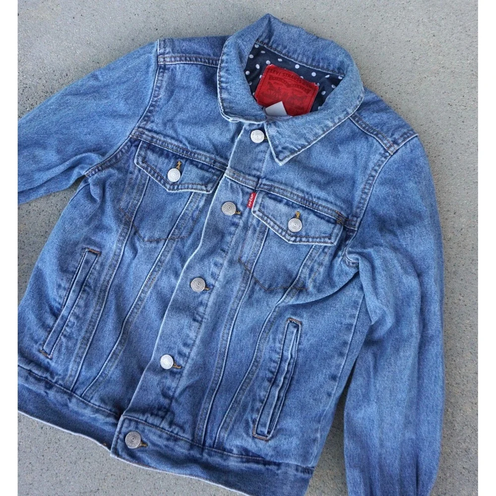 Levi's Classic Kids‎ Denim Jean Trucker Jacket Youth Medium 10-12 Yrs